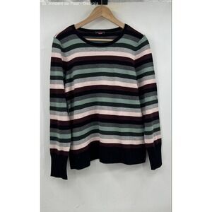 Vince Camutto‎ Long Sleeve Striped Shirt Unisex Large Green Pink Designer